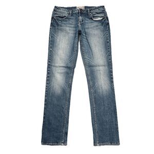 American Rag Cie Skinny Jeans 11 (31x31) Blue Low Waist Distress Denim Juniors